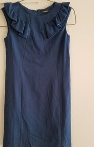 Theme Blue sheath dress with ruffle detail M